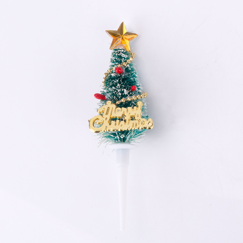 Christmas Tree Old Man Garland Pine Cone Bell Muffin Paper Cup Tree Root Cream Cake Decoration Card Insert Decoration