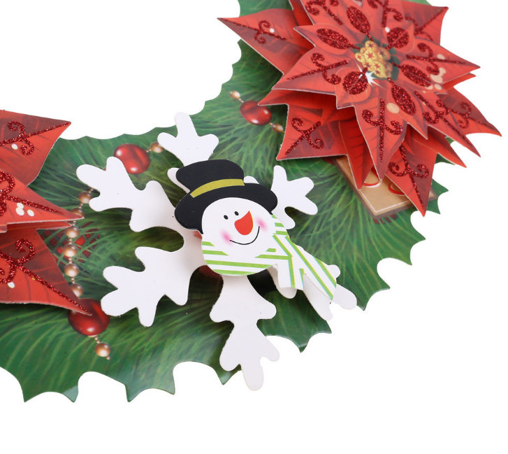 New 2021 Christmas Snowman Flower Elderly Bell Three-Dimensional Sprinkling Powder Paper Garland 3D Garland Pendant
