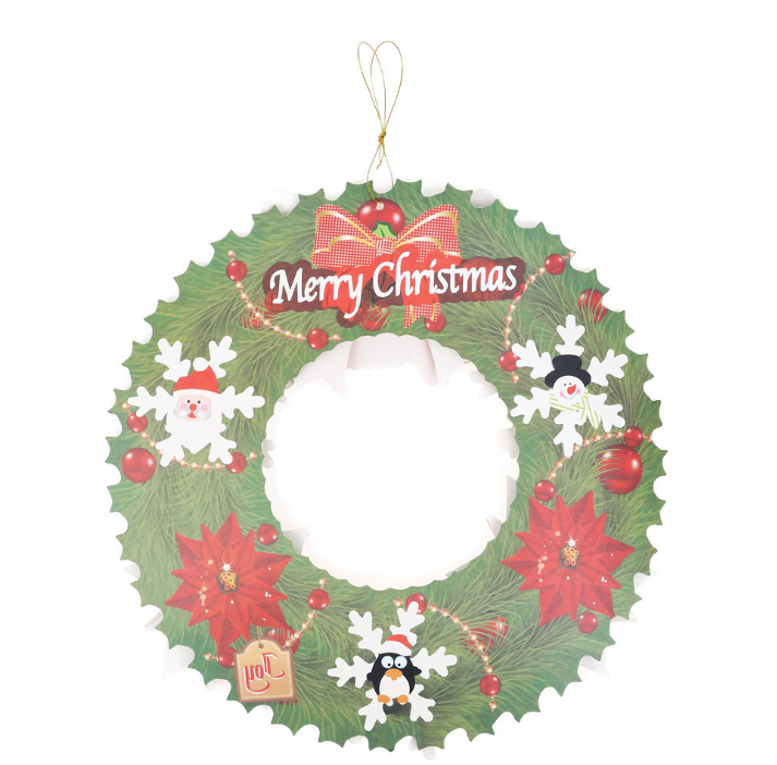 New 2021 Christmas Snowman Flower Elderly Bell Three-Dimensional Sprinkling Powder Paper Garland 3D Garland Pendant