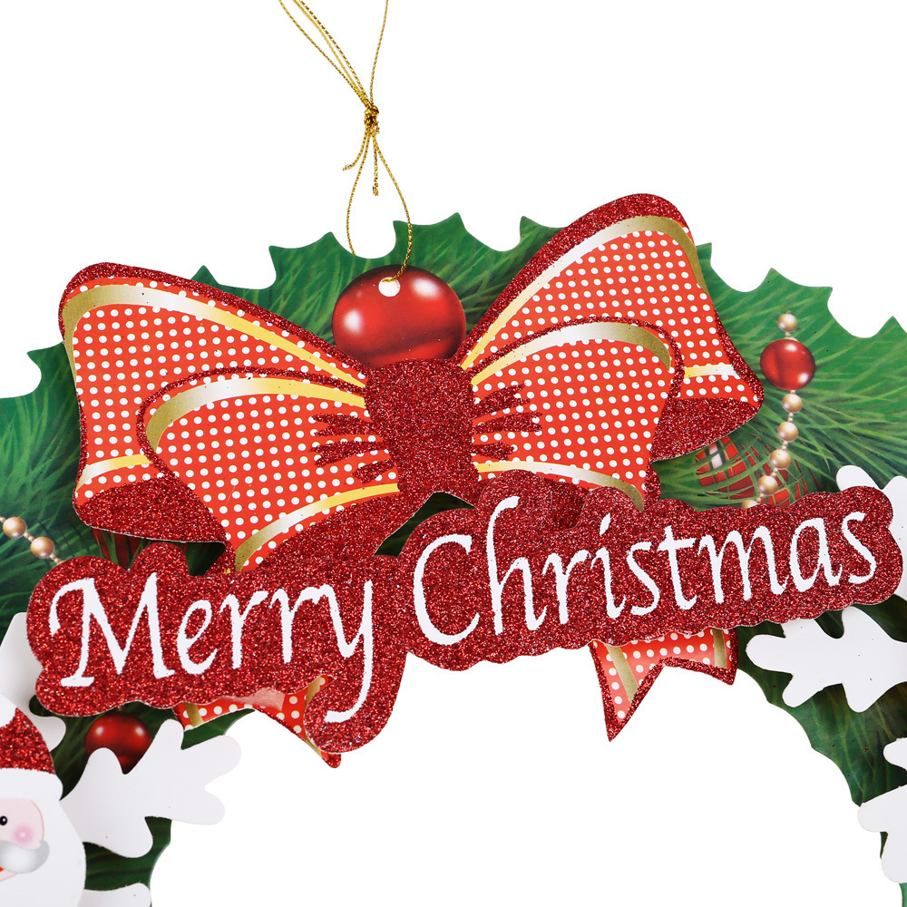 New 2021 Christmas Snowman Flower Elderly Bell Three-Dimensional Sprinkling Powder Paper Garland 3D Garland Pendant