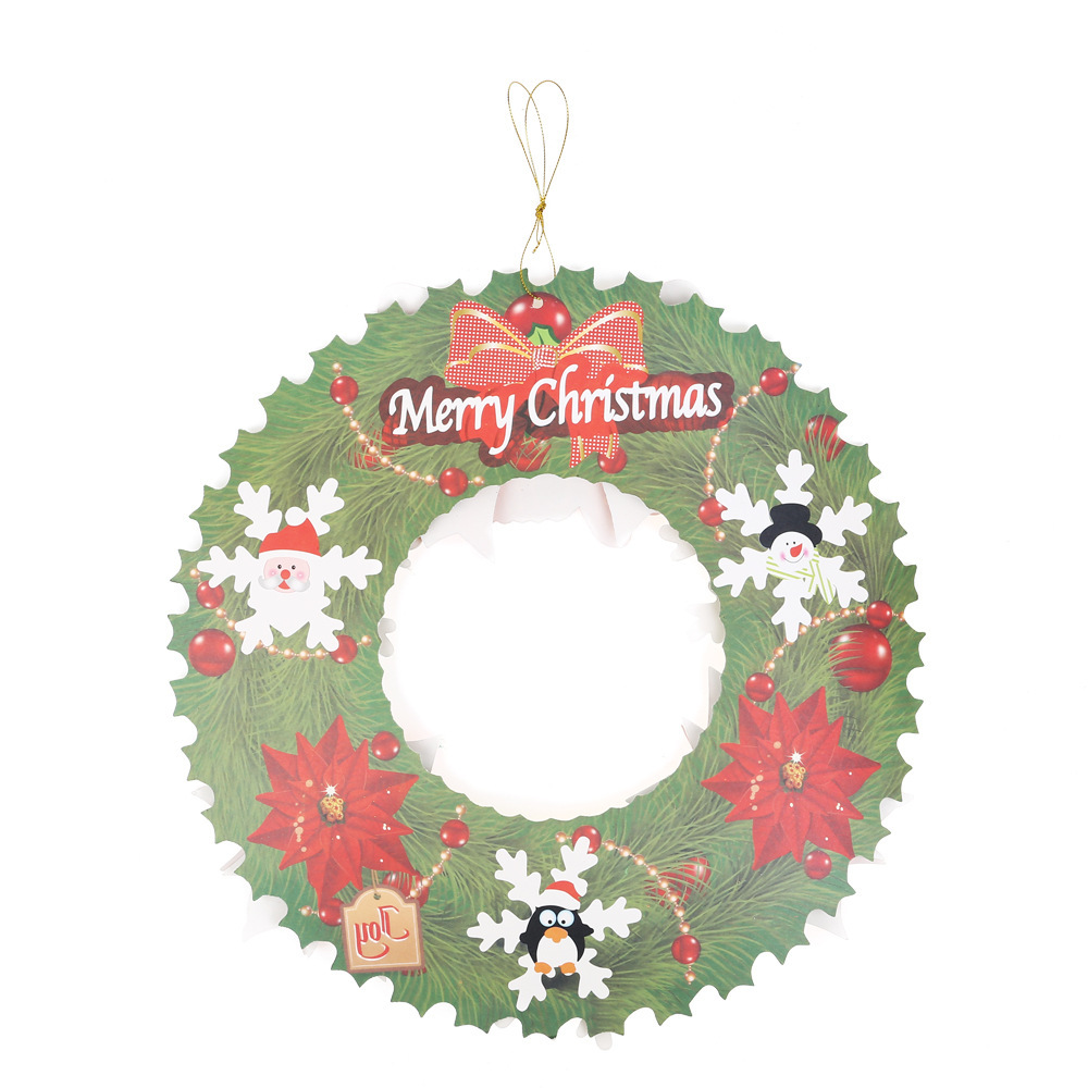 New 2021 Christmas Snowman Flower Elderly Bell Three-Dimensional Sprinkling Powder Paper Garland 3D Garland Pendant