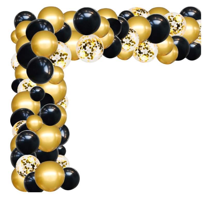 Black Gold Colorful Paper Scrap Balloon Arch Garland Set Party Balloon Birthday Wedding Shower Graduation Decoration