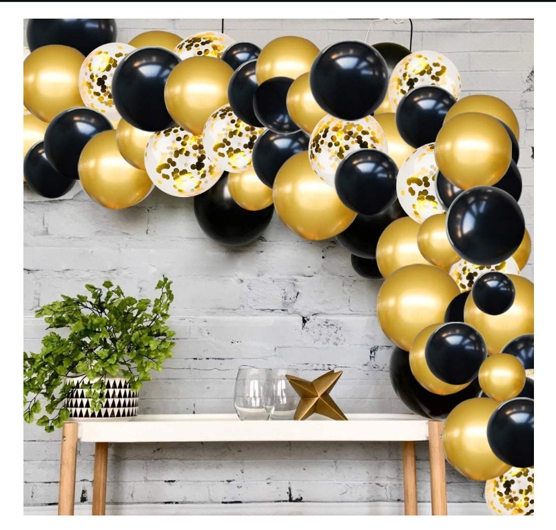 Black Gold Colorful Paper Scrap Balloon Arch Garland Set Party Balloon Birthday Wedding Shower Graduation Decoration