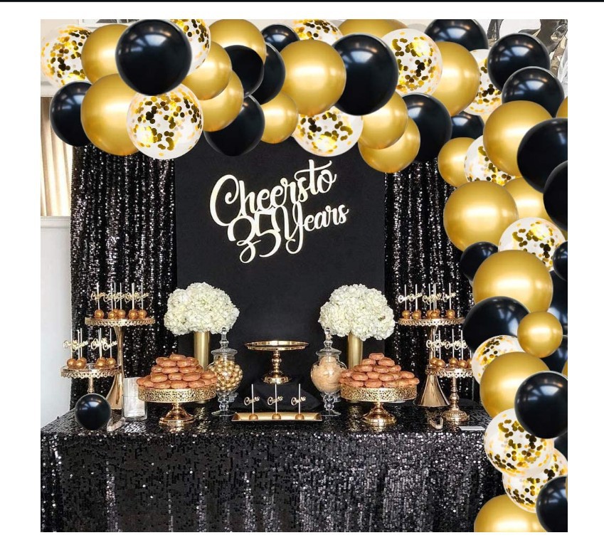 Black Gold Colorful Paper Scrap Balloon Arch Garland Set Party Balloon Birthday Wedding Shower Graduation Decoration