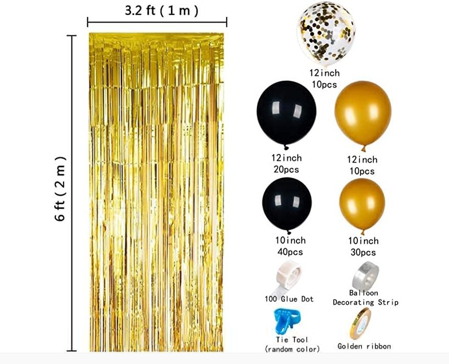 Black Gold Colorful Paper Scrap Balloon Arch Garland Set Party Balloon Birthday Wedding Shower Graduation Decoration