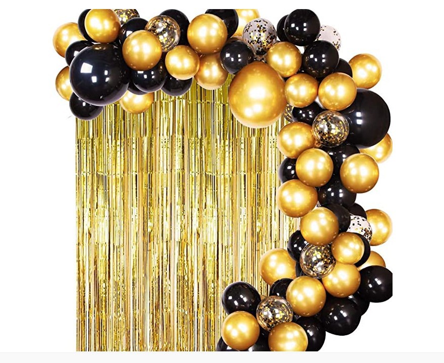Black Gold Colorful Paper Scrap Balloon Arch Garland Set Party Balloon Birthday Wedding Shower Graduation Decoration