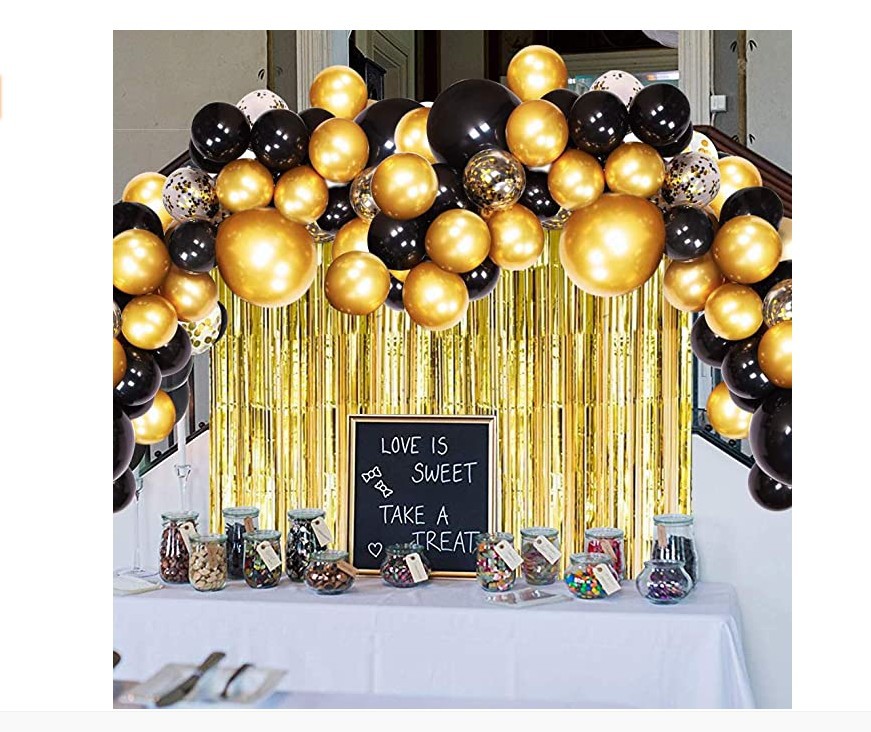 Black Gold Colorful Paper Scrap Balloon Arch Garland Set Party Balloon Birthday Wedding Shower Graduation Decoration
