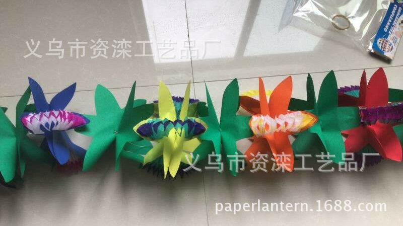 Amazon Hot Selling Hawaiian Party Paper Flower New Three-Dimensional Garland 3 M Colorful Paper Flower Birthday Pulling Banner Amazon Hot Selling Hawaiian Party Paper Flower New Three-Dimensional Garland 3 M Colorful Paper Flower Birthday Pulling Banner