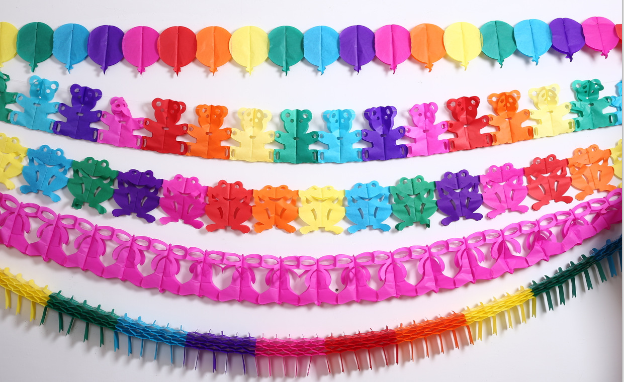 Colorful Paper Flower Kindergarten Decoration Garland Wedding Hanging Flag Birthday Party Decoration Supplies Garland Strip Colorful Paper Flower Kindergarten Decoration Garland Wedding Hanging Flag Birthday Party Decoration Supplies Garland Strip