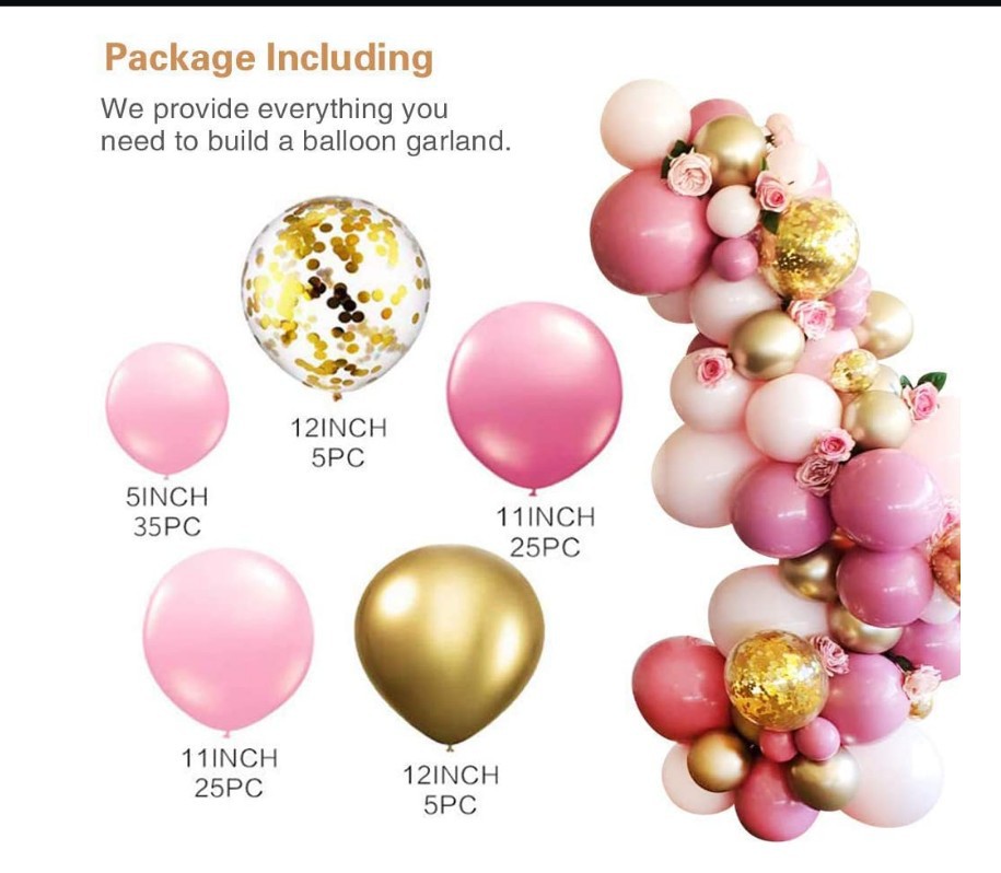 Vintage Pink Balloon Garland Set Wedding Girl Birthday Golden Colorful Paper Scrap Balloon Welcome Kidspal Pairs Decoration Vintage Pink Balloon Garland Set Wedding Girl Birthday Golden Colorful Paper Scrap Balloon Welcome Kidspal Pairs Decoration