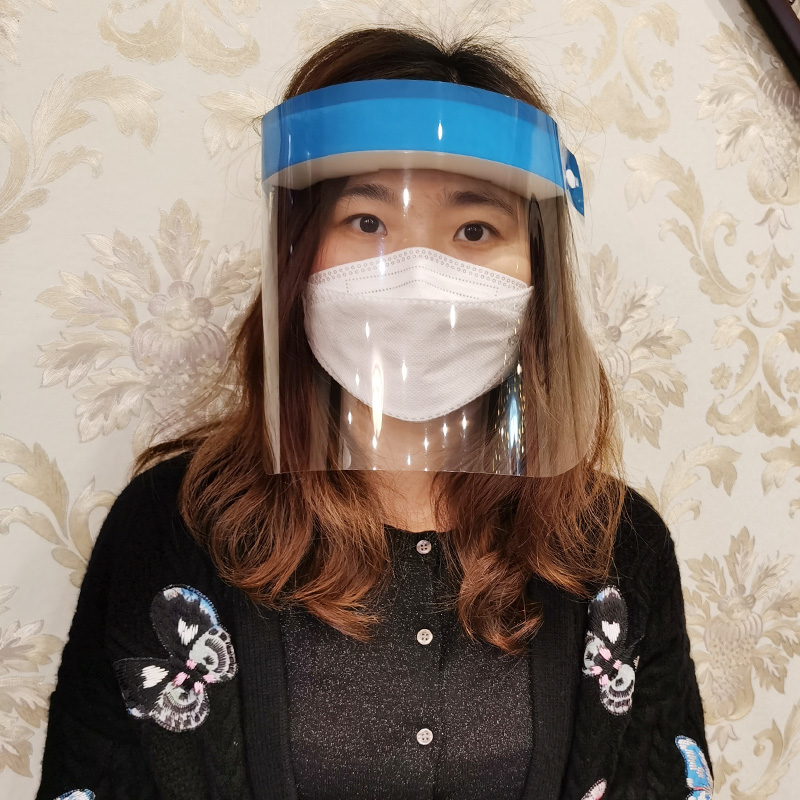 Anti-droplet protective mask hd transparent isolation mask full face anti-splash mask anti-fume transparent mask spot
