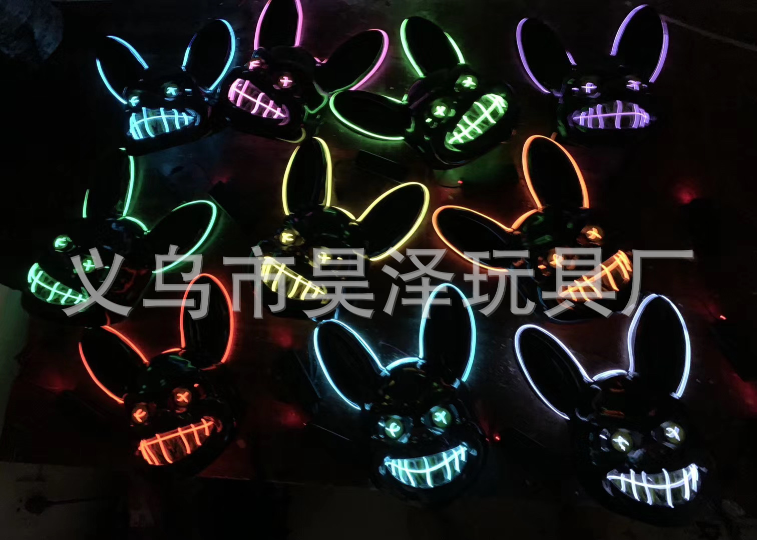 Halloween Luminous Mask Black V-Shaped Bloody Horror Led Cold Light Mask Hip Hop Skull Grimace Fluorescent Clown Halloween Luminous Mask Black V-Shaped Bloody Horror Led Cold Light Mask Hip Hop Skull Grimace Fluorescent Clown