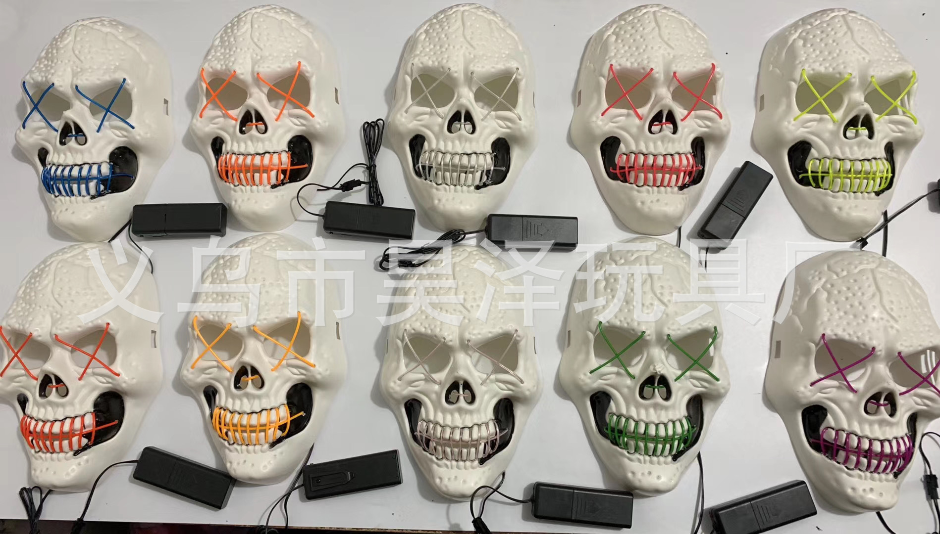 Halloween Luminous Mask Black V-Shaped Bloody Horror Led Cold Light Mask Hip Hop Skull Grimace Fluorescent Clown Halloween Luminous Mask Black V-Shaped Bloody Horror Led Cold Light Mask Hip Hop Skull Grimace Fluorescent Clown