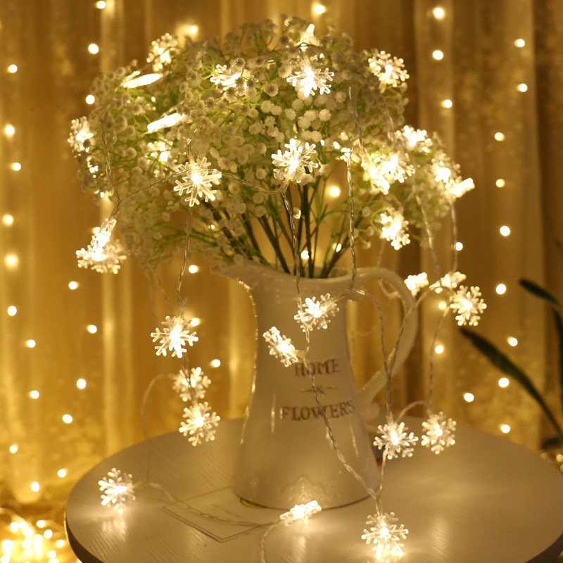 Christmas snowflake fairy string lights LED lights luminous ornaments snowflake decoration craft Christmas lights