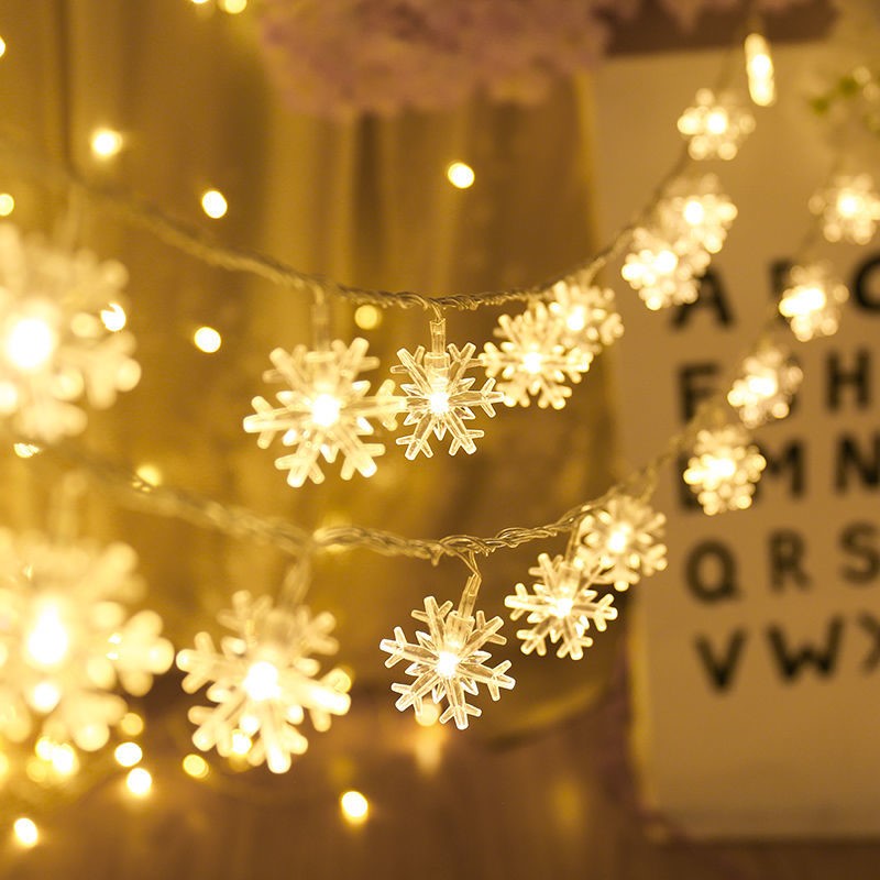 Christmas snowflake fairy string lights LED lights luminous ornaments snowflake decoration craft Christmas lights