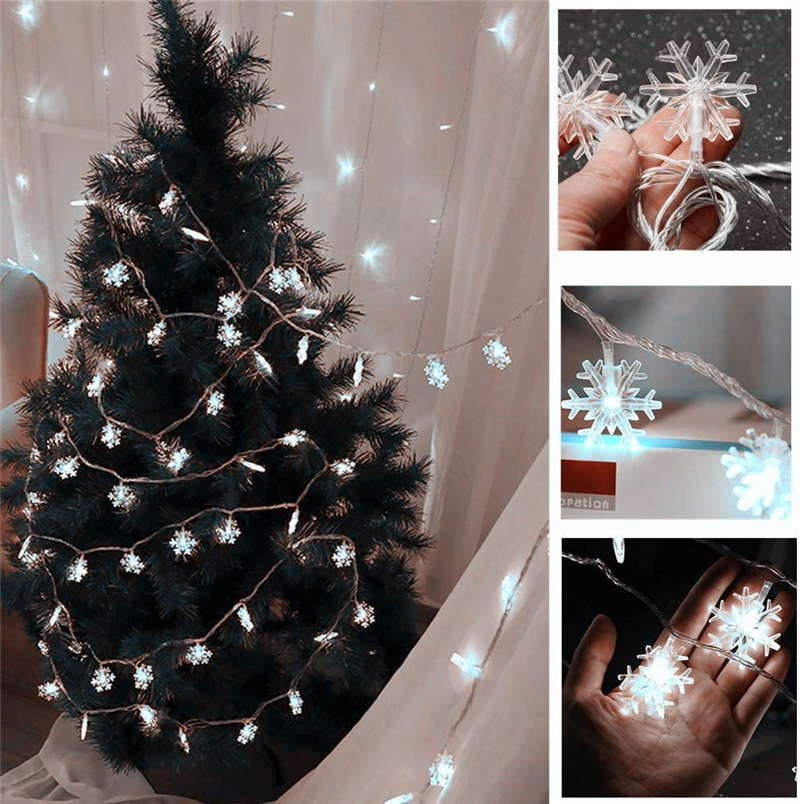 Christmas snowflake fairy string lights LED lights luminous ornaments snowflake decoration craft Christmas lights Christmas snowflake fairy string lights LED lights luminous ornaments snowflake decoration craft Christmas lights