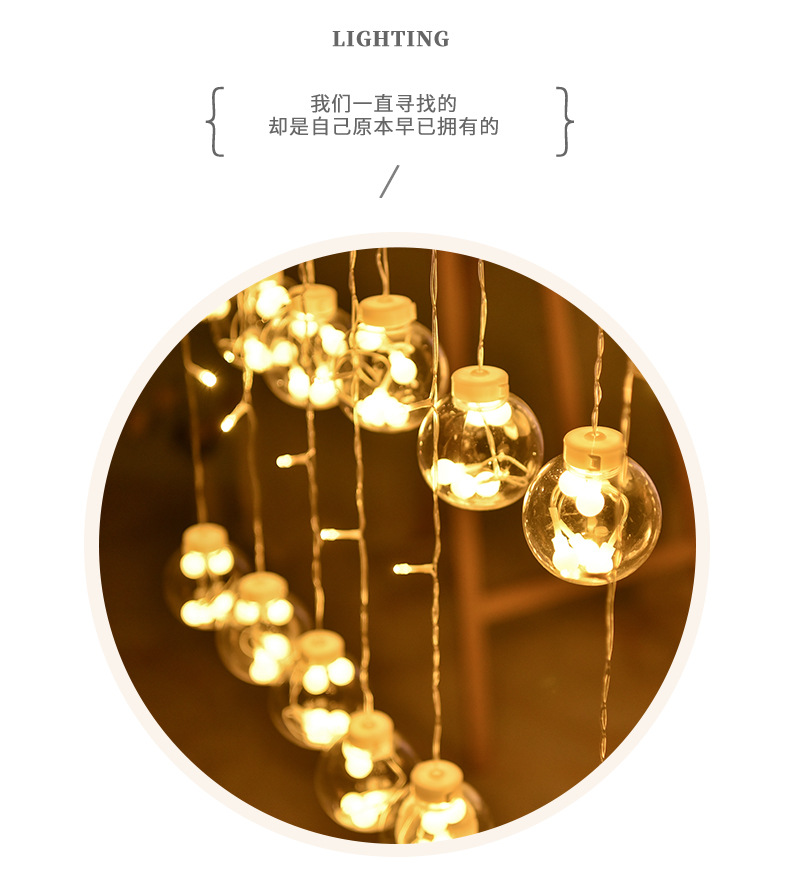 LED Colored Lamp String Wish Orbs Girl Heart Romantic Bedroom Room Layout Decorative Lamp Ball XINGX Christmas Lights