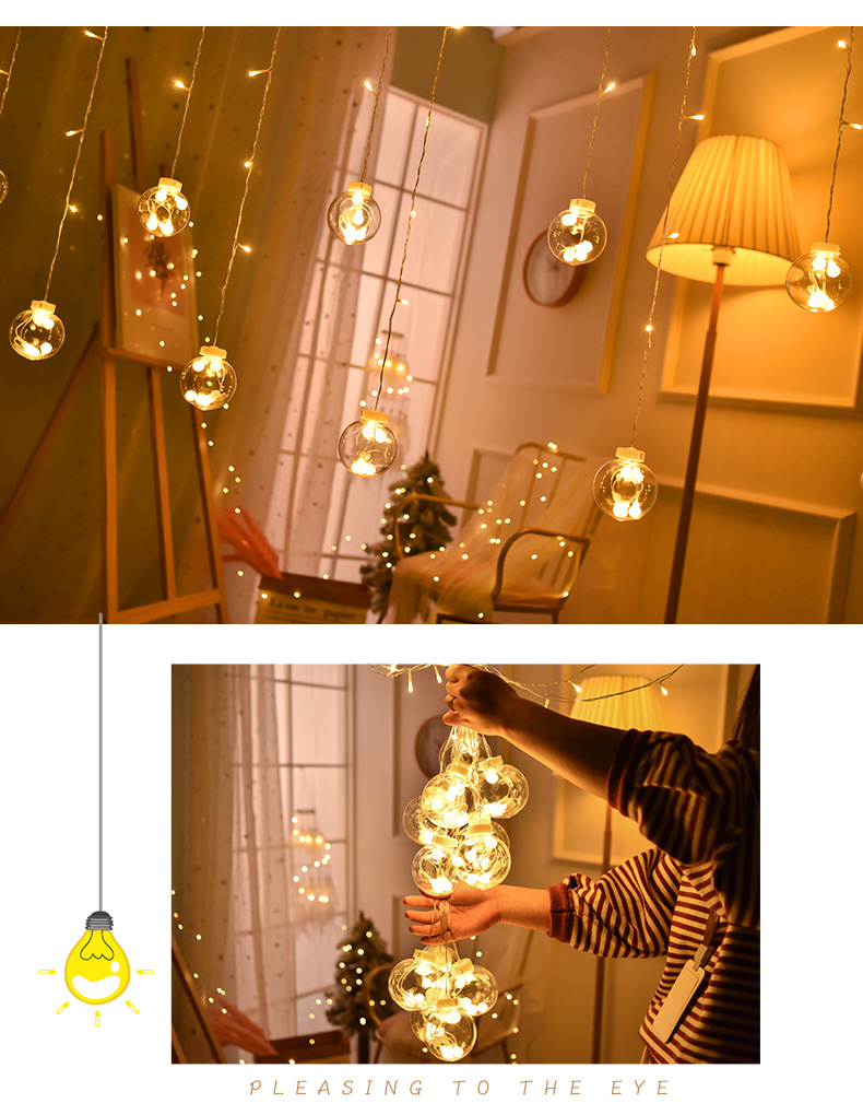 LED Colored Lamp String Wish Orbs Girl Heart Romantic Bedroom Room Layout Decorative Lamp Ball XINGX Christmas Lights