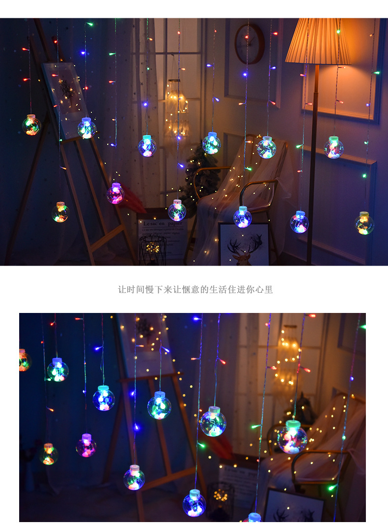LED Colored Lamp String Wish Orbs Girl Heart Romantic Bedroom Room Layout Decorative Lamp Ball XINGX Christmas Lights