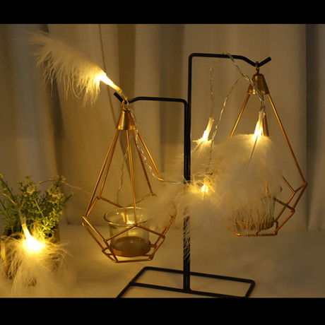 Cross-border hot-selling feather lamp string instagraph wedding decorations small lights led Christmas lights