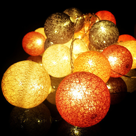Cross-border hot style LED cotton ball lamp string manufacturers wholesale Christmas lights string hot style ins wind bedroom decoration