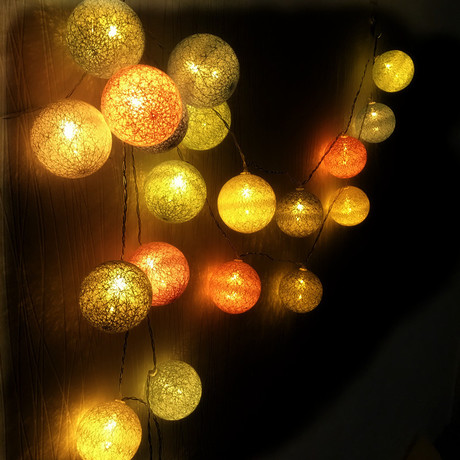 Cross-border hot style LED cotton ball lamp string manufacturers wholesale Christmas lights string hot style ins wind bedroom decoration