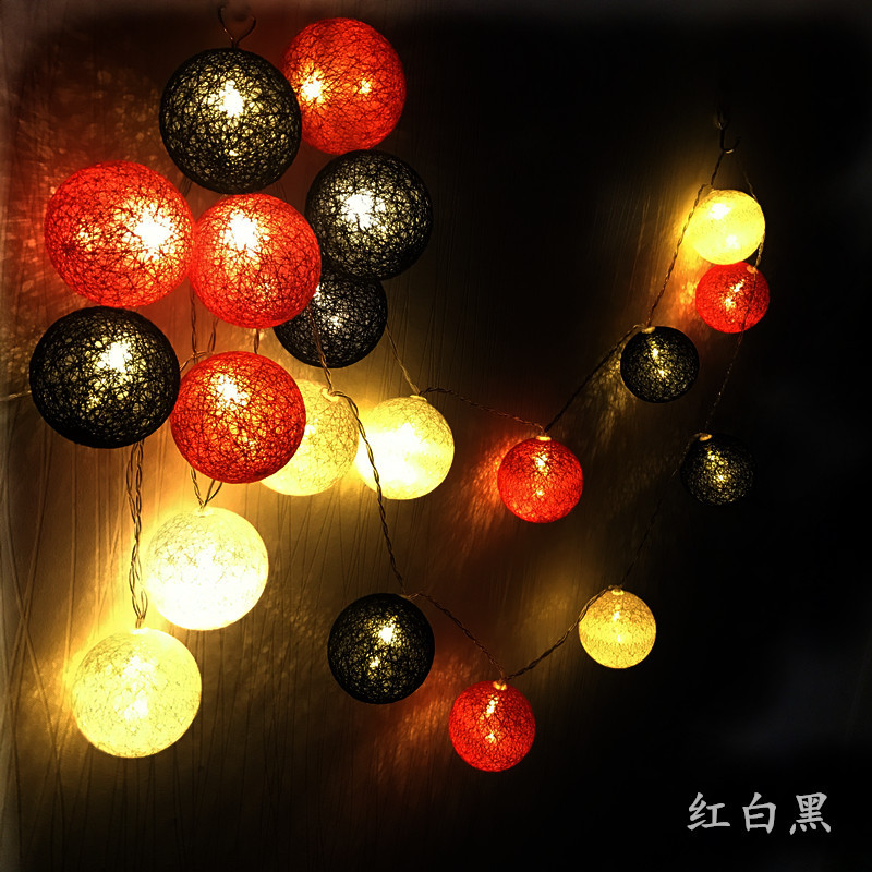 Cross-border hot style LED cotton ball lamp string manufacturers wholesale Christmas lights string hot style ins wind bedroom decoration