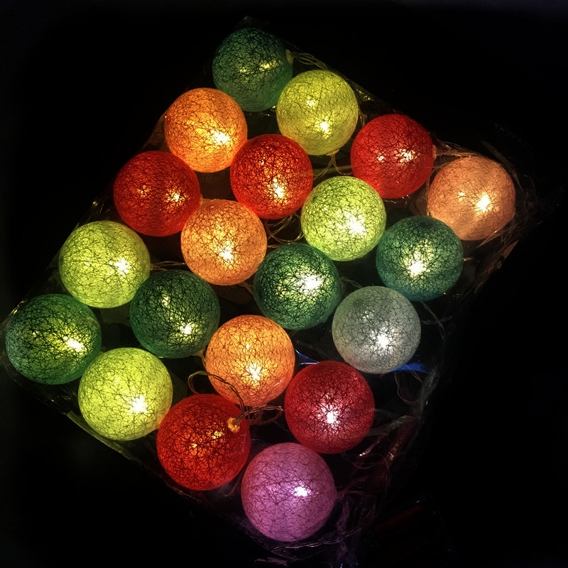 Cross-border hot style LED cotton ball lamp string manufacturers wholesale Christmas lights string hot style ins wind bedroom decoration