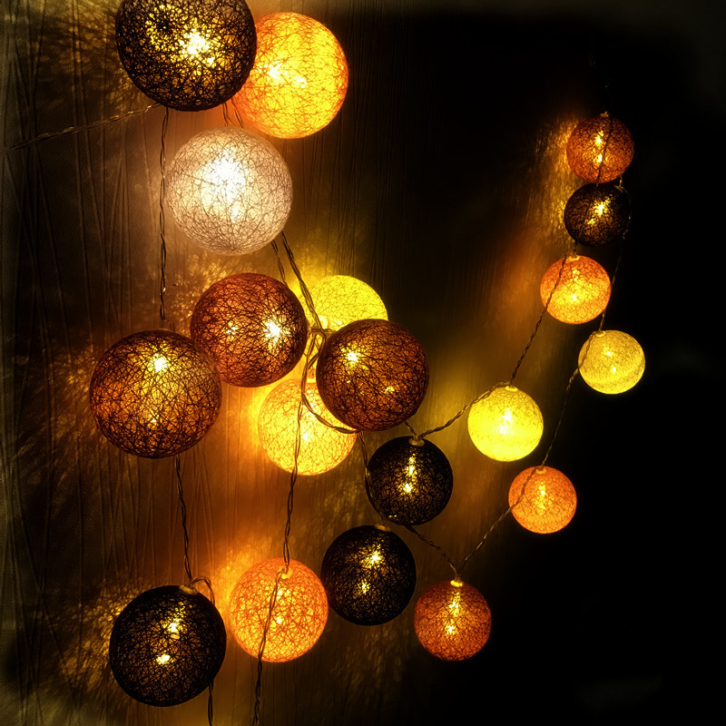 Cross-border hot style LED cotton ball lamp string manufacturers wholesale Christmas lights string hot style ins wind bedroom decoration