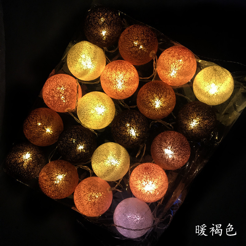 Cross-border hot style LED cotton ball lamp string manufacturers wholesale Christmas lights string hot style ins wind bedroom decoration