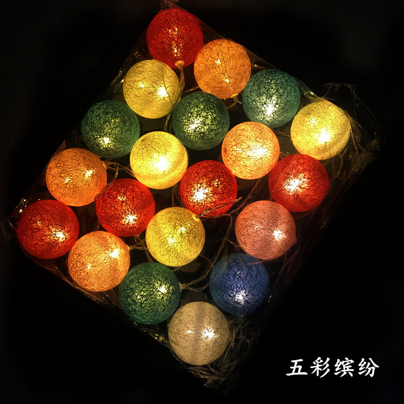 Cross-border hot style LED cotton ball lamp string manufacturers wholesale Christmas lights string hot style ins wind bedroom decoration