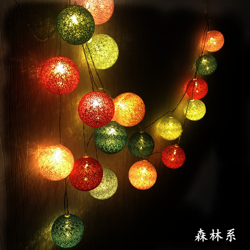 Cross-border hot style LED cotton ball lamp string manufacturers wholesale Christmas lights string hot style ins wind bedroom decoration