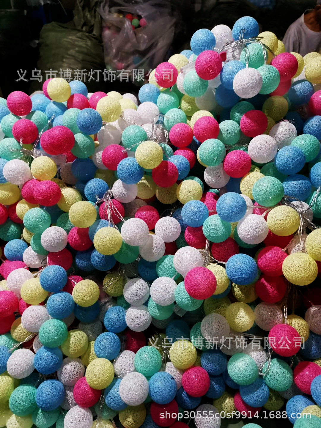 Cross-border hot style LED cotton ball lamp string manufacturers wholesale Christmas lights string hot style ins wind bedroom decoration