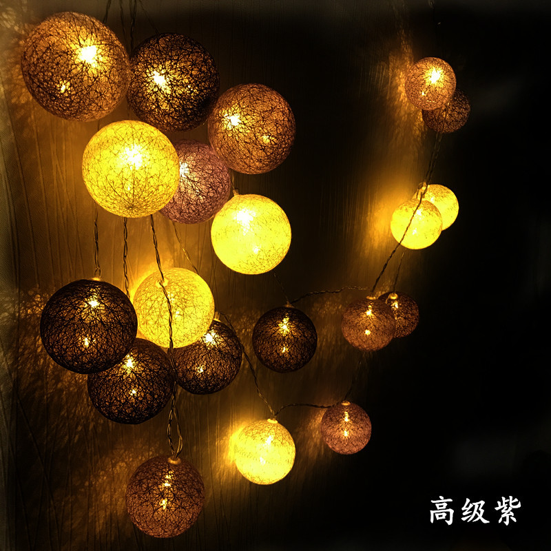 Cross-border hot style LED cotton ball lamp string manufacturers wholesale Christmas lights string hot style ins wind bedroom decoration