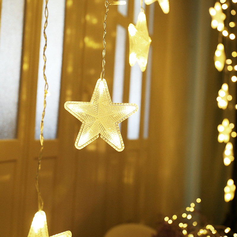 Star Light LED Lighting Chain Ins Christmas Lights Decorative Holiday Light Door Curtain Light Wedding Neon Color Light