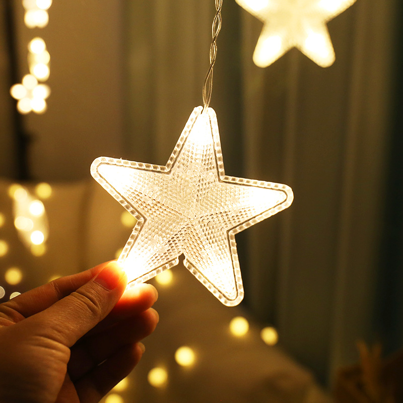 Star Light LED Lighting Chain Ins Christmas Lights Decorative Holiday Light Door Curtain Light Wedding Neon Color Light