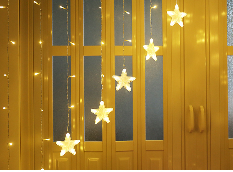 Star Light LED Lighting Chain Ins Christmas Lights Decorative Holiday Light Door Curtain Light Wedding Neon Color Light