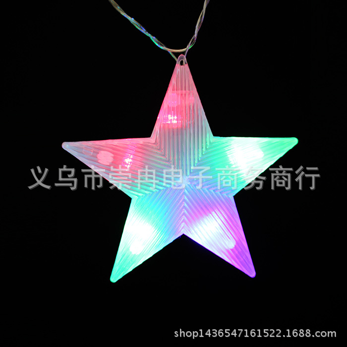 LED Christmas lights 6 hanging pentagonal star lights window decoration star lights