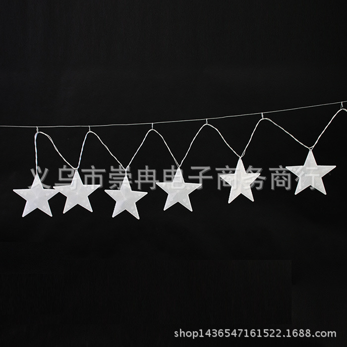 LED Christmas lights 6 hanging pentagonal star lights window decoration star lights