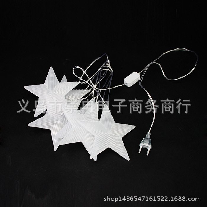 LED Christmas lights 6 hanging pentagonal star lights window decoration star lights