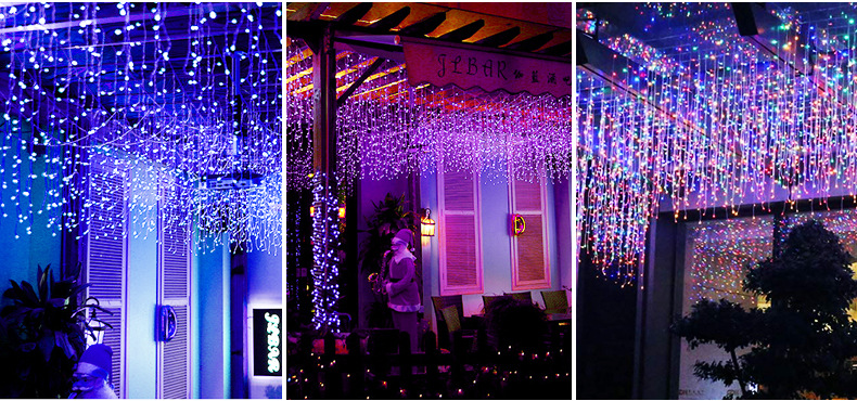 LED Ice Strip Light Lighting Chain 8 Mode Curtain Lights Starry Waterfall Lighting Chain Christmas Lights New Year Festival Star Lights LED Ice Strip Light Lighting Chain 8 Mode Curtain Lights Starry Waterfall Lighting Chain Christmas Lights New Year Festival Star Lights