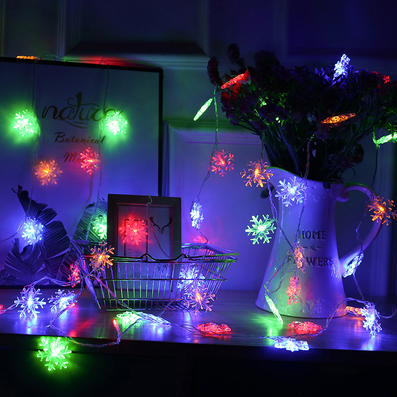 Cross-border wholesale LED Christmas tree snowflake stars small lights festival layout foil atmosphere environmental protection and beautiful