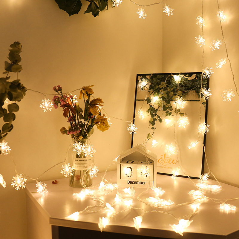 Cross-border wholesale LED Christmas tree snowflake stars small lights festival layout foil atmosphere environmental protection and beautiful
