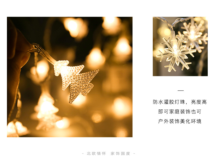 Cross-border wholesale LED Christmas tree snowflake stars small lights festival layout foil atmosphere environmental protection and beautiful Cross-border wholesale LED Christmas tree snowflake stars small lights festival layout foil atmosphere environmental protection and beautiful
