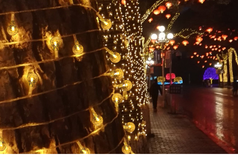 Amazon Solar-Powered String Lights Led Large Bubble Beads String Outdoor Courtyard Garden Decoration Christmas Lights
