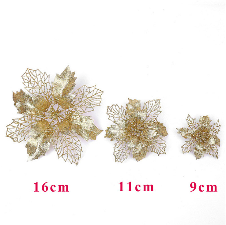 Christmas flower Powder Hollow Flower Head Christmas New Tree Garland Wedding Celebration Decoration Hanging Pendant