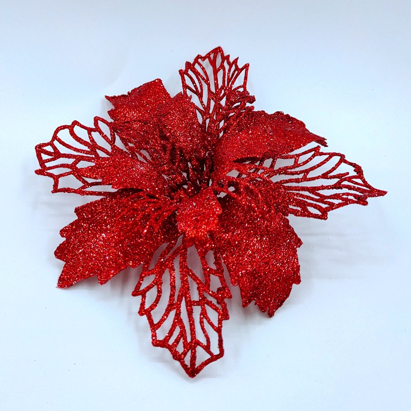 Christmas flower Powder Hollow Flower Head Christmas New Tree Garland Wedding Celebration Decoration Hanging Pendant