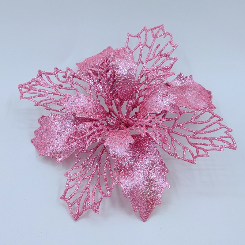 Christmas flower Powder Hollow Flower Head Christmas New Tree Garland Wedding Celebration Decoration Hanging Pendant