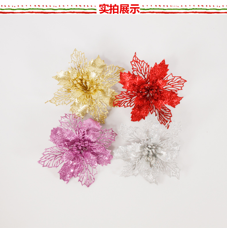 Christmas Decorations Rattan Strip Christmas Tree Decorations Onion Powder Hollow Christmas Flower Poinsettia Multi-Color Can Choose 16cm Christmas Decorations Rattan Strip Christmas Tree Decorations Onion Powder Hollow Christmas Flower Poinsettia Multi-Color Can Choose 16cm