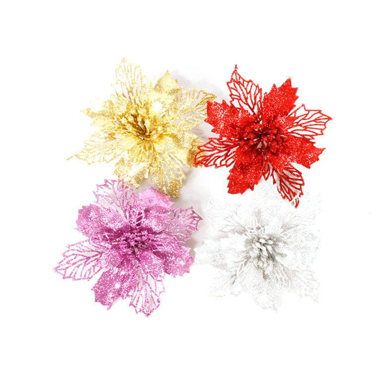 Christmas Decorations Rattan Strip Christmas Tree Decorations Onion Powder Hollow Christmas Flower Poinsettia Multi-Color Can Choose 16cm Christmas Decorations Rattan Strip Christmas Tree Decorations Onion Powder Hollow Christmas Flower Poinsettia Multi-Color Can Choose 16cm